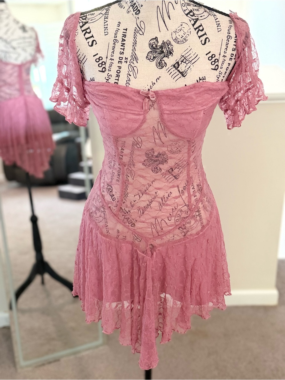 Dolls Kill New Pink Crushes & Dreams Mini Dress - Size Large